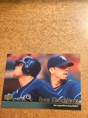 2010 Upper Deck Baseball # 597 Rays Team Checklist Evan Longoria James Shields - Image 1 of 2