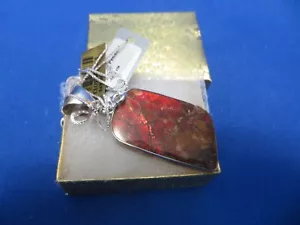 NEU! Starborn Creations rot opalisiert Ammonit Anhänger silber Halskette Etikett $ 168 - Bild 1 von 10