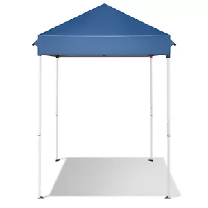 Pop Up 5'x5' Canopy Patio Tent Outdoor Folding Gazebo Backyard Canopy, Blue - Picture 1 of 17