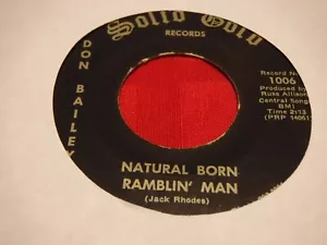 Don Bailey 7" 45 RPM Solid Gold 1006 Natural Born Ramblin' Man Mama Bear Colored - Imagen 1 de 6