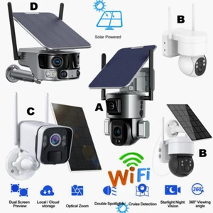 4K/1080P CCTV PTZ Outdoor Security Camera WiFi Solar Power Energy Wireless Home - Picture 1 of 67