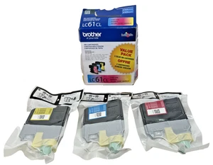 Genuine Brother LC61CL 3PKS C/M/Y Standard Yield Ink Cartridge Plus Extra Carts - Picture 1 of 15