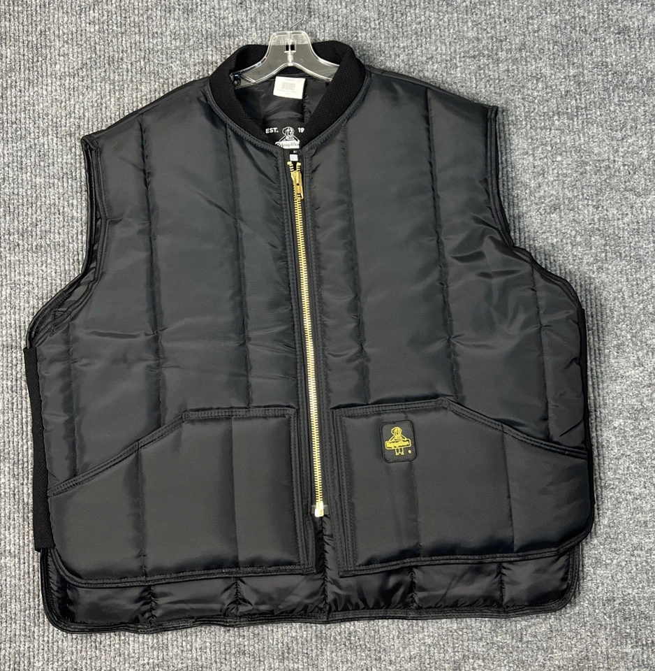 Chaleco de nailon con cremallera completa Refrigiwear para hombre talla 4XL negro acolchado ropa de trabajo frío extremo Foto 1 de 4