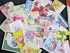 24 Vintage 50er Jahre Grußkarten Lot HIRSCH Honigbiene Vögel Blumen Katze Vogelkäfig - Bild 1 von 7