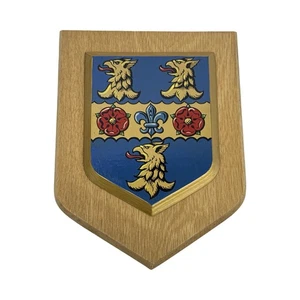Vintage Rugby College Heraldic Mess Wooden Plaque/Shield - Picture 1 of 5