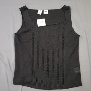 VINTAGE DNKY klassische Bluse Damen Medium M ärmellos U-Ausschnitt Pullover schwarz - Bild 1 von 11