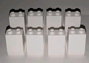 LEGO DUPLO LOT OF 8 WHITE 2X2 45 DEGREE SLANT SLOPE SLANTED PIECES PARTS HTF - Picture 1 of 3