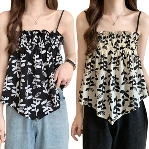 Women Spaghetti Strap Cami Crochet Cami Tank Top Sexy Strappy Floral Cami Top - Picture 1 of 10