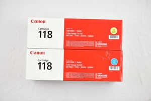 Canon Genuine 118 Cyan & Yellow Standard Yield Toner Cartridge 2-Pack BRAND NEW - Picture 1 of 3