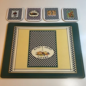 Vier Vintage Kolonial Williamsburg Taverne Untersetzer / ein Tischset PIMPERNEL - Bild 1 von 7