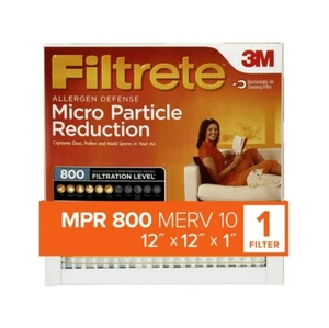 3M Filtrete Allergen Defense Micro Particle Reduction Filter 12" x 12" x 1" New - Picture 1 of 9