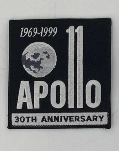 Apollo 11 Moon Landing 30th Anniversary NASA Space Iron On Black Patch 4.25” NOS - Picture 1 of 3