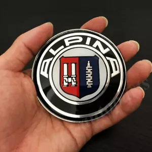 82MM Alpina Logo Car Hood Trunk Rear Emblem Badge Decal Sticker - Picture 1 of 3