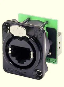 Conector de montaje en panel NEUTRIK NE8FDP-B CAT 5/6 RJ45 Feed-Thru serie D - negro - Imagen 1 de 2