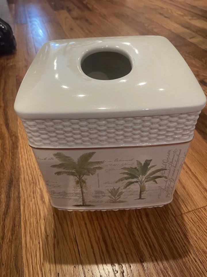 Avanti Linens 13668EIVR Colony Palm Tissue Cover Medium Ivory