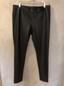 EUC Express Faux Black Leather Pants Leggings Large L Sexy Dressy - Picture 1 of 3