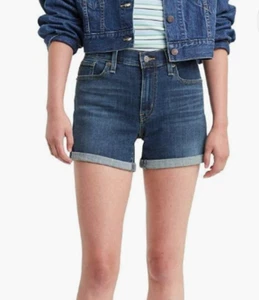 NEW Levi's Women's Hypersoft Mid Length Shorts Size 18 W34 - Picture 1 of 2