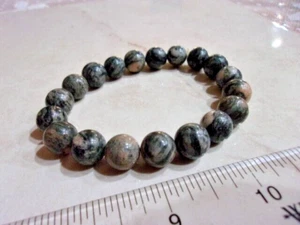 Bracciale Stretch Perline Pietra Lucida Rotonda - Foto 1 di 1