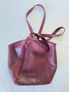 Rare Vintage Arpel Burgundy Crossbody Backpack Hand Bag Hobo Messenger Purse - Picture 1 of 10