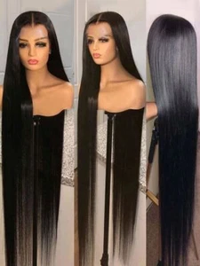 40 Inch Straight 13x4 Lace Front Wig Human Hair Brazilian 360 Full Wig For Women - Foto 1 di 21