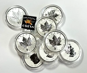 2016 Canada $5 Reverse Proof 1 Oz Silver Maple Leaf - Monkey Privy in Capsule! - Picture 1 of 4