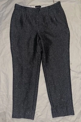 Pantalones de tweed J Crew para mujer talla 4 Martie ajustados grises y plateados lentejuelas cintura 29 Foto 1 de 4