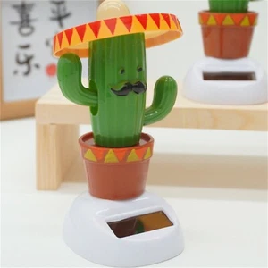 Kaktus Solar Powered Shaking Head Tanzen Auto Ornament Dekoration Spielzeug Neu - Bild 1 von 9