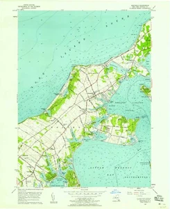 Southold, NY - 1956 Historical Vintage Map Print, Long Island Cartography Art - Picture 1 of 1