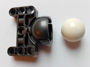 Nuevo Gris Perla Oscuro Lego Technic Bola de Dirección Grande, Bola de Rueda Blanca - Imagen 1 de 1