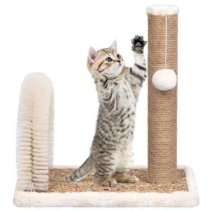 Katzenbaum mit Fellpflegebogen und Kratzsäule - Bild 1 von 8