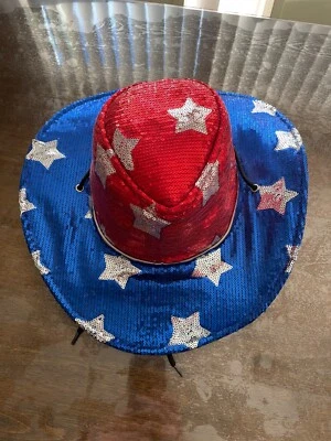 Red/White/Blue Patriotic/4th of July Cowboy Hat - Image 1 of 4
