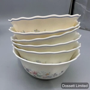 6- Arcopal  France VICTORIA  Floral Flowers FRUIT DESSERT SAUCE BOWL 5 " 1990s - Picture 1 of 6