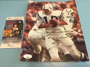 JOHNNY UNITAS SIGNED 8X10  BALTIMORE COLTS JSA COA BEST WISHES INSCRIPTION  - Picture 1 of 3