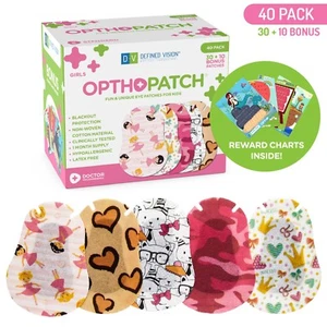 Parches para ojos adhesivos para niños diseño divertido para niñas [30 + 10] + tabla de recompensas - serie I - Imagen 1 de 9