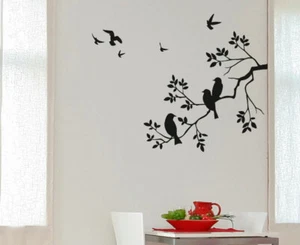 Tree Birds Branch Wall Decal Vinyl Stickers Family Home Decor Removable - Picture 1 of 3