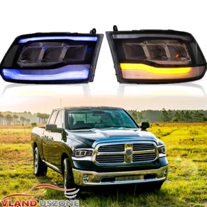 Fit Dodge RAM 1500 2500 3500 2009-2018 LED Headlights DRL w/Dynamic Left+Right - Picture 1 of 16