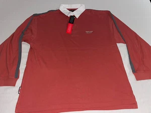 Gordon & Smith Surfwear Long Sleeve 100% Cotton Mens XL Red Polo Shirt NWT! - Picture 1 of 6