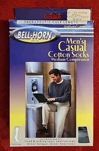 GLOCKENHORN lässige KOMPRESSIONSSOCKEN für Herren 21-25 mmHg KLEIN SCHWARZ Baumwolle wadenlang - Bild 1 von 8