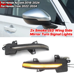 Smoked LED Sequential Side Mirror Turn Signal Light For Honda Accord 2018-2022 - Picture 1 of 6
