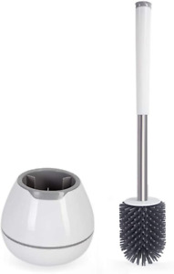 BOOMJOY Toilet Brush and Holder Set, Silicone Toilet Bowl Cleaner Brush, Bathroo