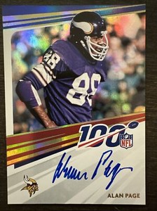 2023 Donruss Alan Page NFL 100 Auto HOF On Card Vikings