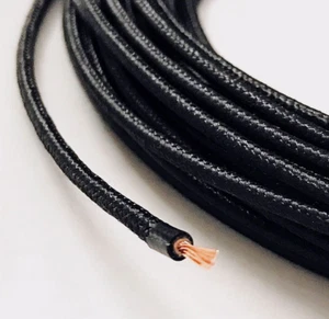 Textilkabel 1x0,75 Einzelader-Leitung Litze einadrig Kabel-Litze 1-adrig Schwarz - Picture 1 of 3