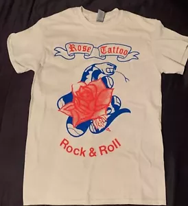 Rose Tattoo _Rock & Roll_ Gift For Fan White Full Size T-Shirt AH1374 - Picture 1 of 6