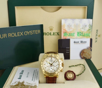 ROLEX - 40mm 18kt Gold DAYTONA Leather Strap MOP Arabic Dial 116518 - SANT BLANC - Image 1 of 4