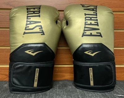 Everlast Elite Training Gloves 16oz Black & Gold - Image 1 of 4