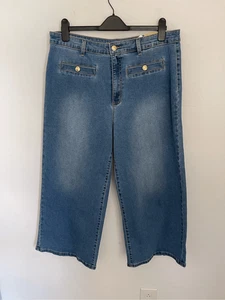 MICHAEL KORS Wide Leg Cropped Jeans Size 16 NWT - Picture 1 of 8