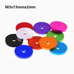 Aluminium Anodised M3x15mmx2mm Metric Colourful Flat Washer Spacer Gasket Washer - Picture 1 of 5