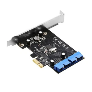PCI Express USB 3.0 19 Pin Erweiterungskarte PCIE 1X auf 2 Ports USB 3 19 P1165 - Afbeelding 1 van 6