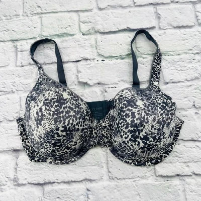 Sujetador con aros Vanity Fair cobertura completa 40D gris blanco estampado animal Foto 1 de 4