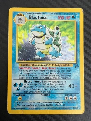 Pokemon TCG Blastoise with SWIRL Base Set 2 2/130 Holo Unlimited Holo Rare DMG - Image 1 of 3